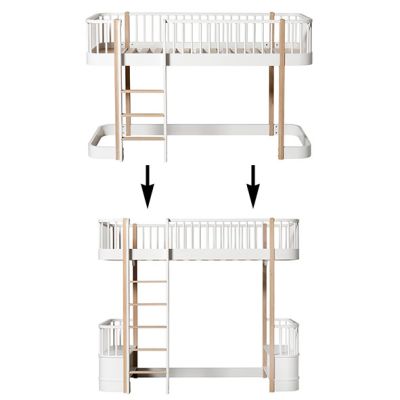 Kit de conversion Wood - Lit mezzanine mi-hauteur à lit mezzanine - Chêne
