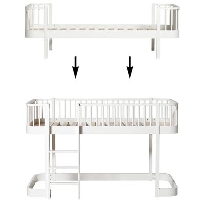 Kit de conversion Wood - Lit junior/simple à lit mezzanine mi-hauteur 138 cm - Blanc