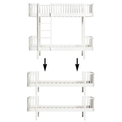 Kit de conversion Wood - Lit superposé à 2 lits simples - Blanc