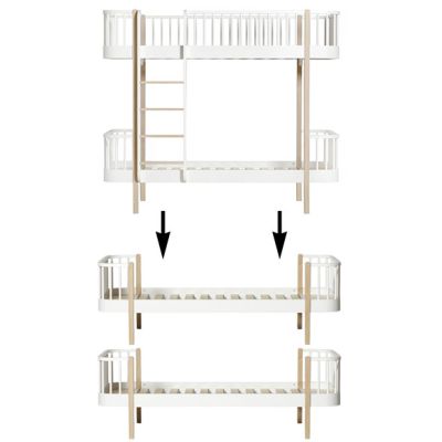 Kit de conversion Wood - Lit superposé à 2 lits simples - Chêne