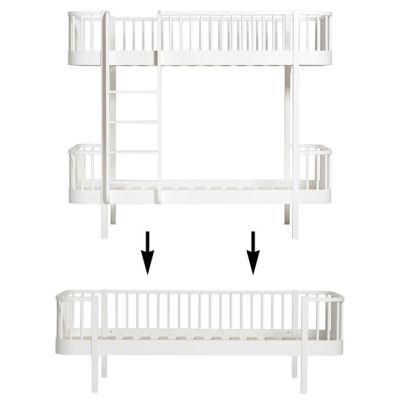 Kit de conversion Wood - Lit superposé à lit banquette - Blanc