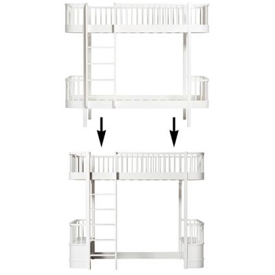 Kit de conversion Wood - Lit superposé à lit mezzanine - Blanc