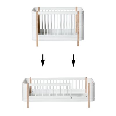 Kit de conversion Mini+ - Lit bébé à Lit Junior - Blanc / Chêne