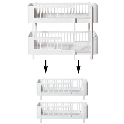 Kit de conversion Mini+ - Lit superposé mi-hauteur à 2 lits junior - Blanc