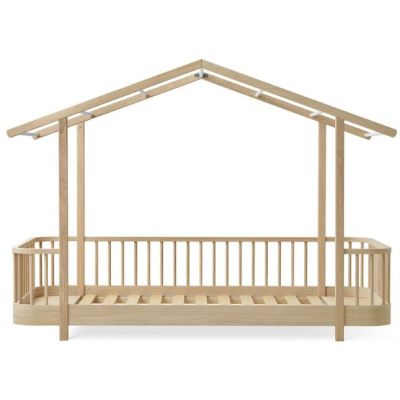 Wood House Bed 90 x 200 cm - Oak