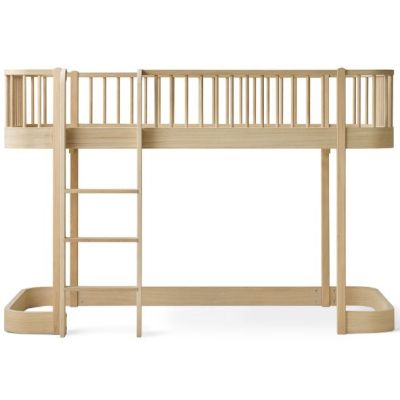 Lit mezzanine mi-hauteur (138 cm) Wood - Chêne