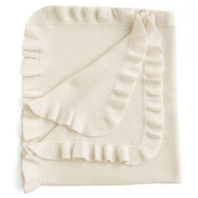 Frill Cashmere Baby Blanket - Cream