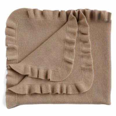 Frill Cashmere Baby Blanket - Mocha
