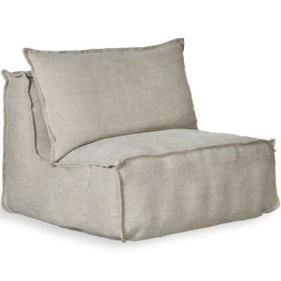 Lounger Chair - Beige Linen