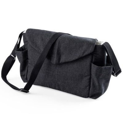 Kleine Wickeltasche On-the-go - Dunkelgrau Meliert