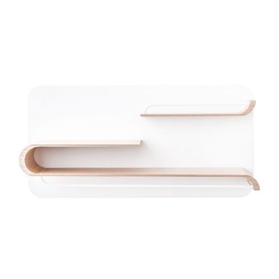 Etagère L - Naturel - Métal Blanc