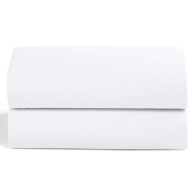 Set of 2 Fitted Sheets for SnüzBaskit Moses Basket - 38 x 75 cm - White
