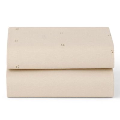 Set of 2 Fitted Sheets for SnüzPod 5 Bedside Crib - 44 x 80 cm - Stars Cashmere / Cashmere
