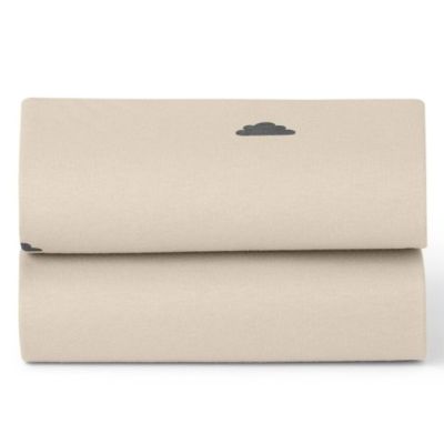 Set of 2 Fitted Sheets for SnüzPod 5 Bedside Crib - 44 x 80 cm - Clouds Sand / Cashmere