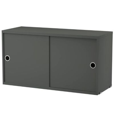 Cabinet w/ Sliding Doors 78 x 30 cm - Dark Grey