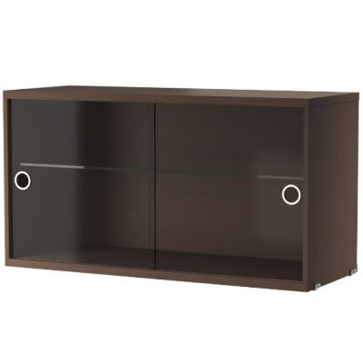 Cabinet w/ Glass Doors 78 x 30 cm - Dark Oak