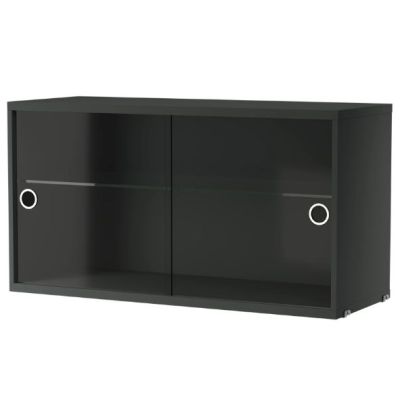 Cabinet w/ Glass Doors 78 x 30 cm - Dark Grey