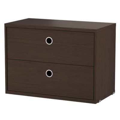 Schrankmodul 2 Schubladen 58 x 30 cm - Dunkle Eiche