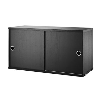 Caisson 2 portes coulissantes 78 x 30 cm - Noir