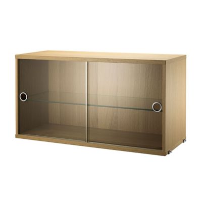 Caisson 2 portes vitrées 78 x 30 cm - Chêne