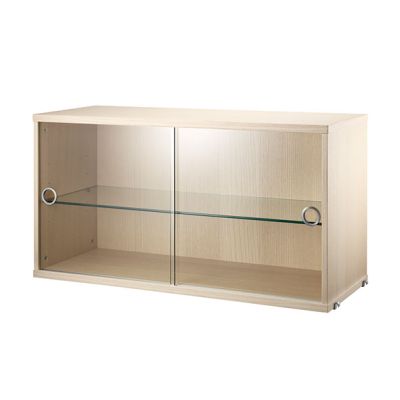 Caisson 2 portes vitrées 78 x 30 cm - Frêne