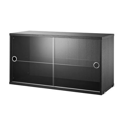 Caisson 2 portes vitrées 78 x 30 cm - Noir