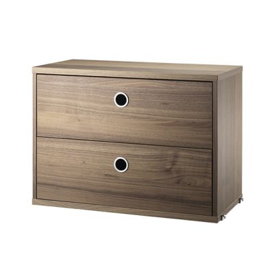 Caisson 2 tiroirs 58 x 30 cm - Noyer