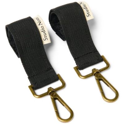 Kinderwagengurte mit Clips für Wickeltasche - Schwarz