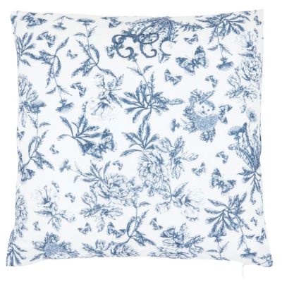 Reversible Cushion - Toile de Jouy Blue