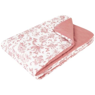 Reversible Blanket - Toile de Jouy Pink