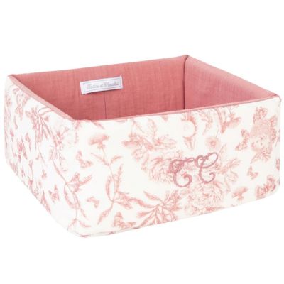 Storage Basket - Toile de Jouy Pink