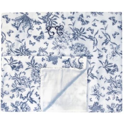 Reversible Bed Linen 100 x 140 - Toile de Jouy Blue