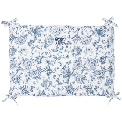 Reversible Bed Bumper - Toile de Jouy Blue