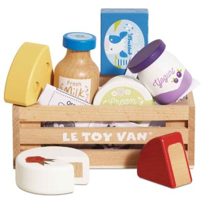 Cagette de fromages & produits laitiers en bois