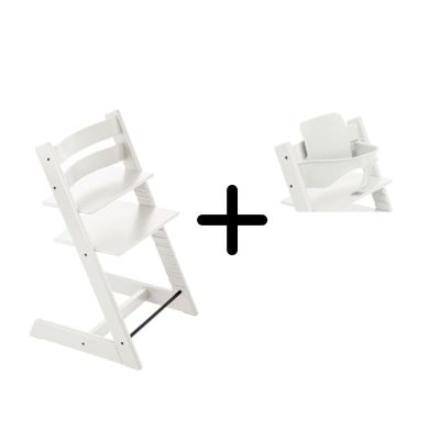 Chaise Haute TRIPP TRAPP + Set bébé v2 - Blanc
