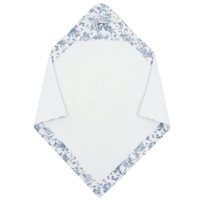 Baby Hooded Towel - Toile de Jouy Blue