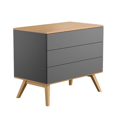 Commode 3 tiroirs Nature - Anthracite