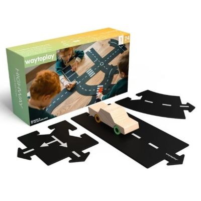 Flexible & Waterproof Toy Car Road - Car Included - Highway (24 pieces)