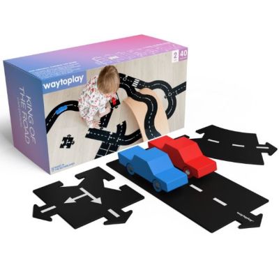 Flexible & Waterproof Toy Car Road - Cars Included - King of the Road (40 pieces)