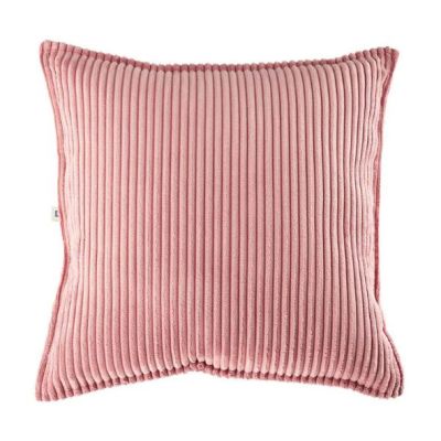 Coussin carré en velours côtelé - Rose Mousse