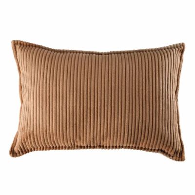 Coussin rectangulaire en velours côtelé - Toffee
