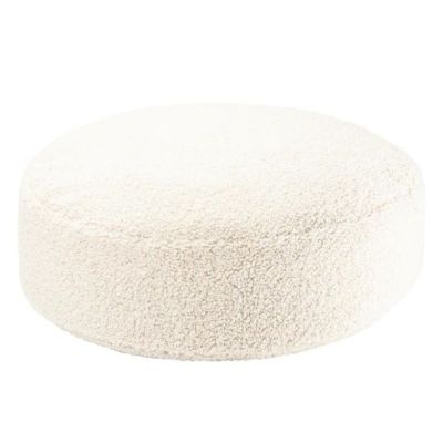 Pouf rond enfant en bouclette Ottoman - Crème