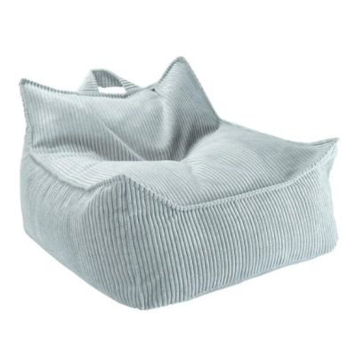 Pouf fauteuil enfant en velours côtelé - Menthe