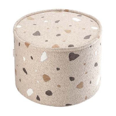 Pouf enfant en bouclette rond - Terrazzo Sable