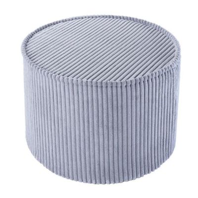 Pouf enfant en velours côtelé rond - Bleu Myrtille