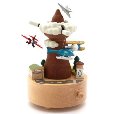 Boîte à musique en bois - Avion à hélice