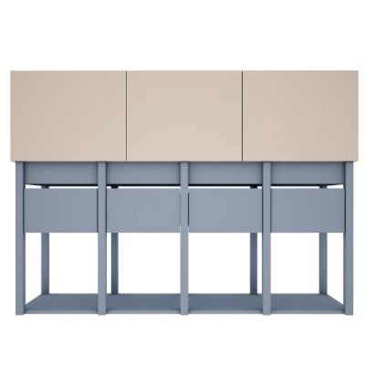 Armoire basse Tweens - Sable / Bleu