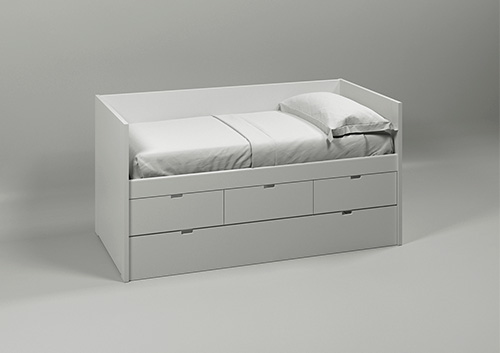 Muba - Asoral - Lit banquette Block avec option tiroir-lit et tiroirs
