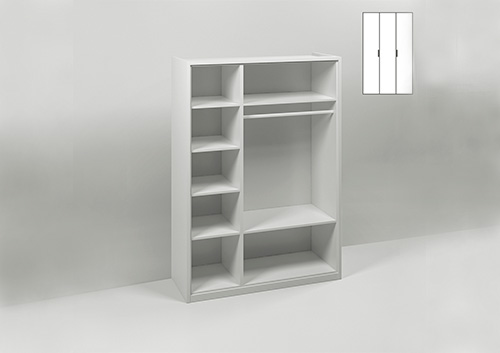 Muba - Asoral Module armoire 3 portes - 2 étagères longues + 4 étagères courtes + tringle (tiroirs en option)
