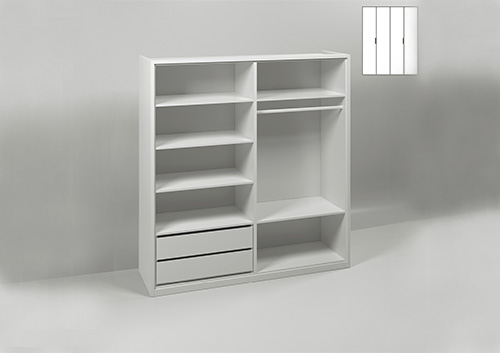 Muba - Asoral Wardrobe Module 4 Hinged Doors - 6 large shelves + rail + drawers